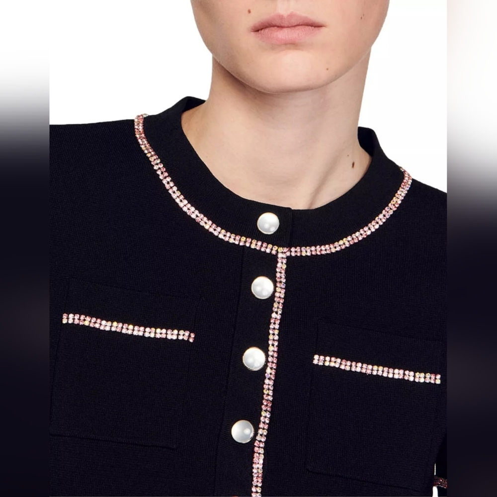 Sandro Elsa Cropped Cardigan - Picture 9 of 9